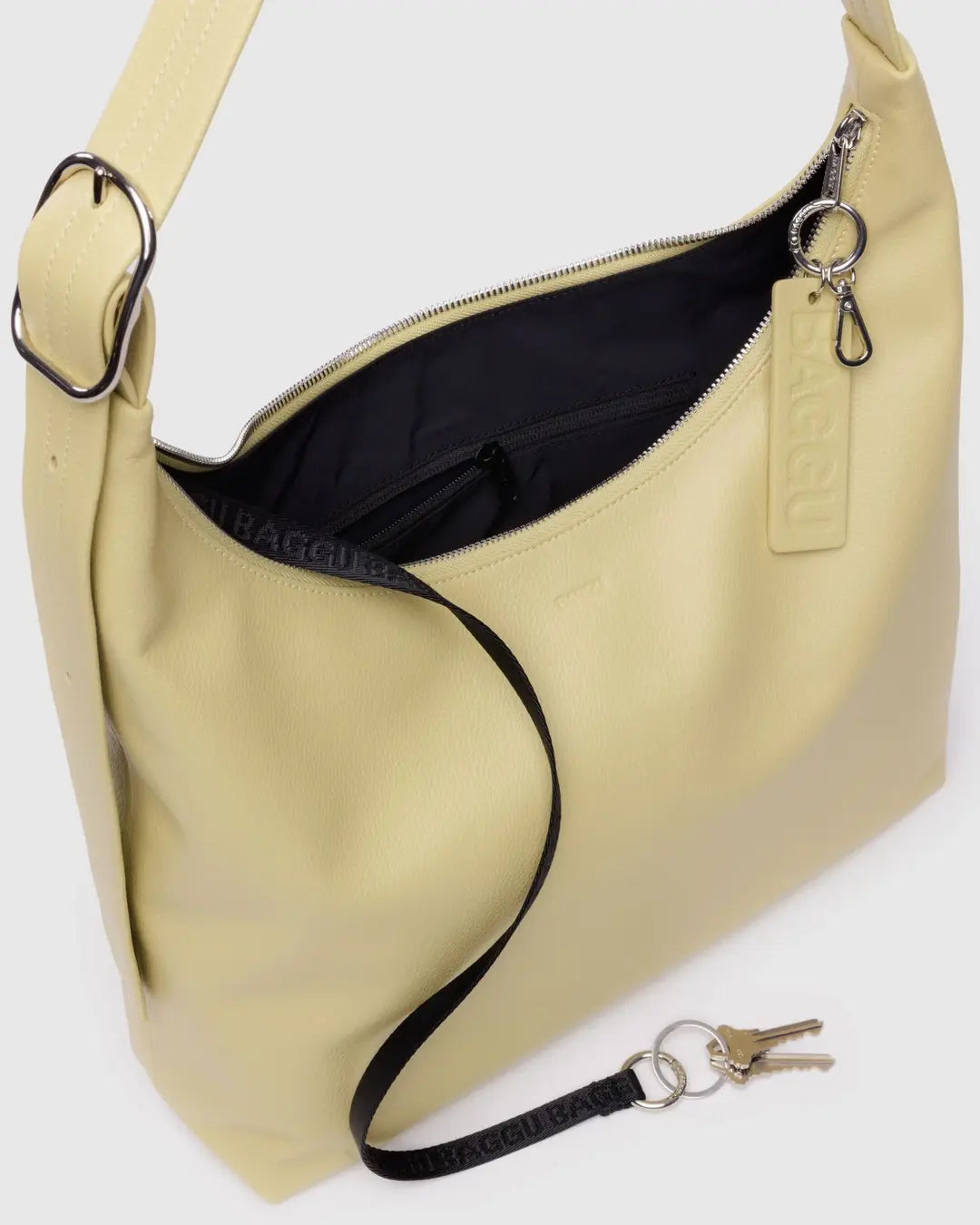 Straw Baggu Large Recycled Leather Shoulder Bag