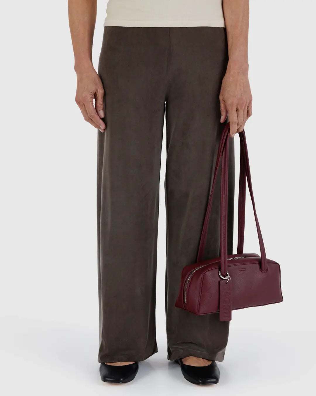 Small Recycled Leather Bowler Bag - Baggu