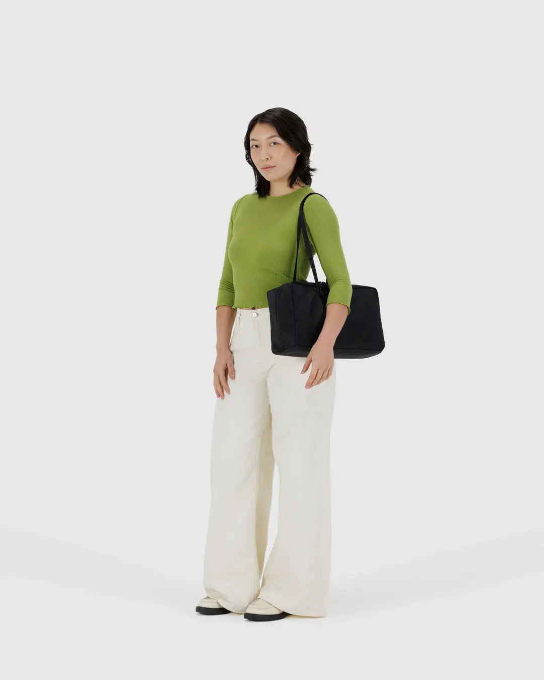 Black Medium Nylon Bowler Bag