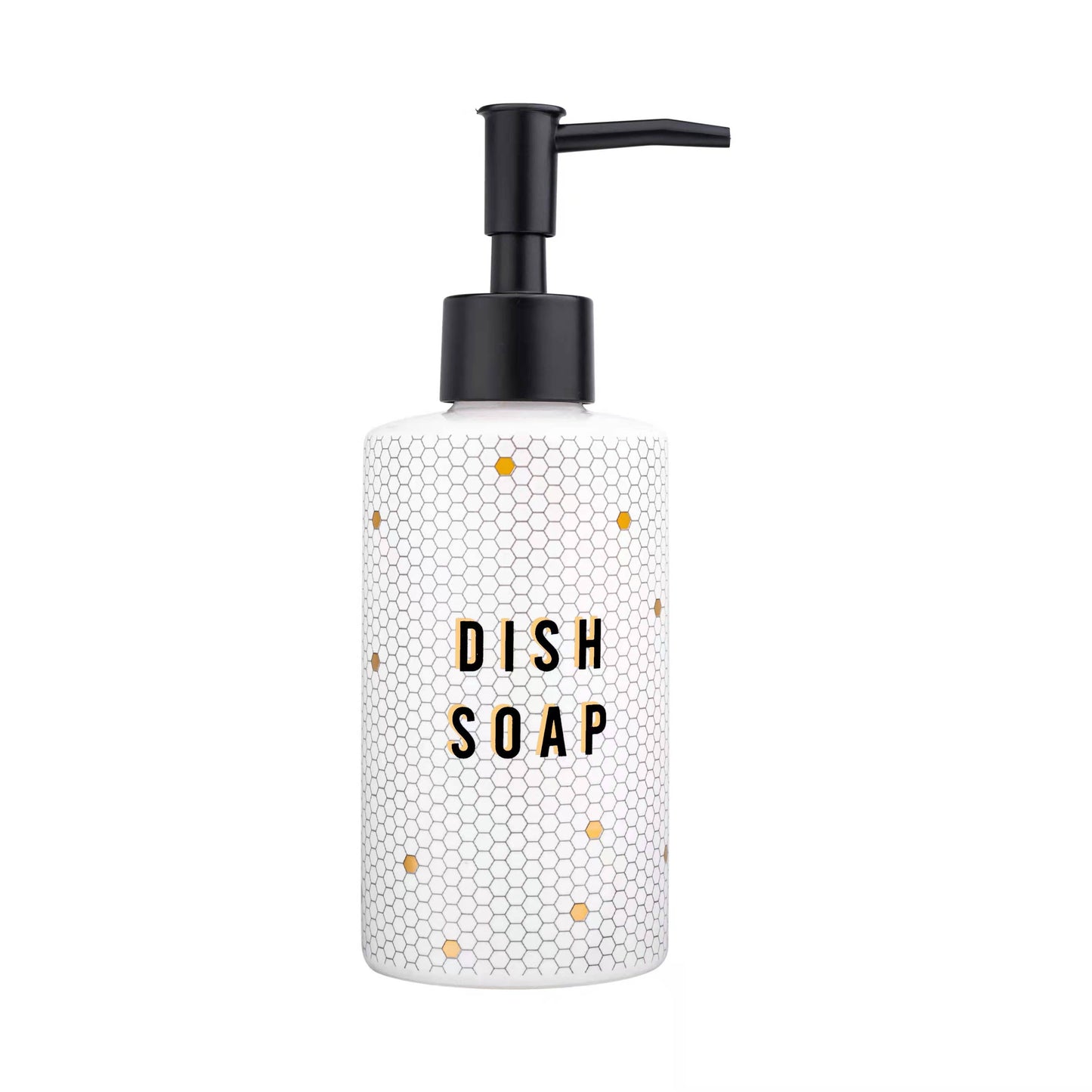 8.5oz Honeycomb Tile Dish Soap Dispenser- White, Gold, Black