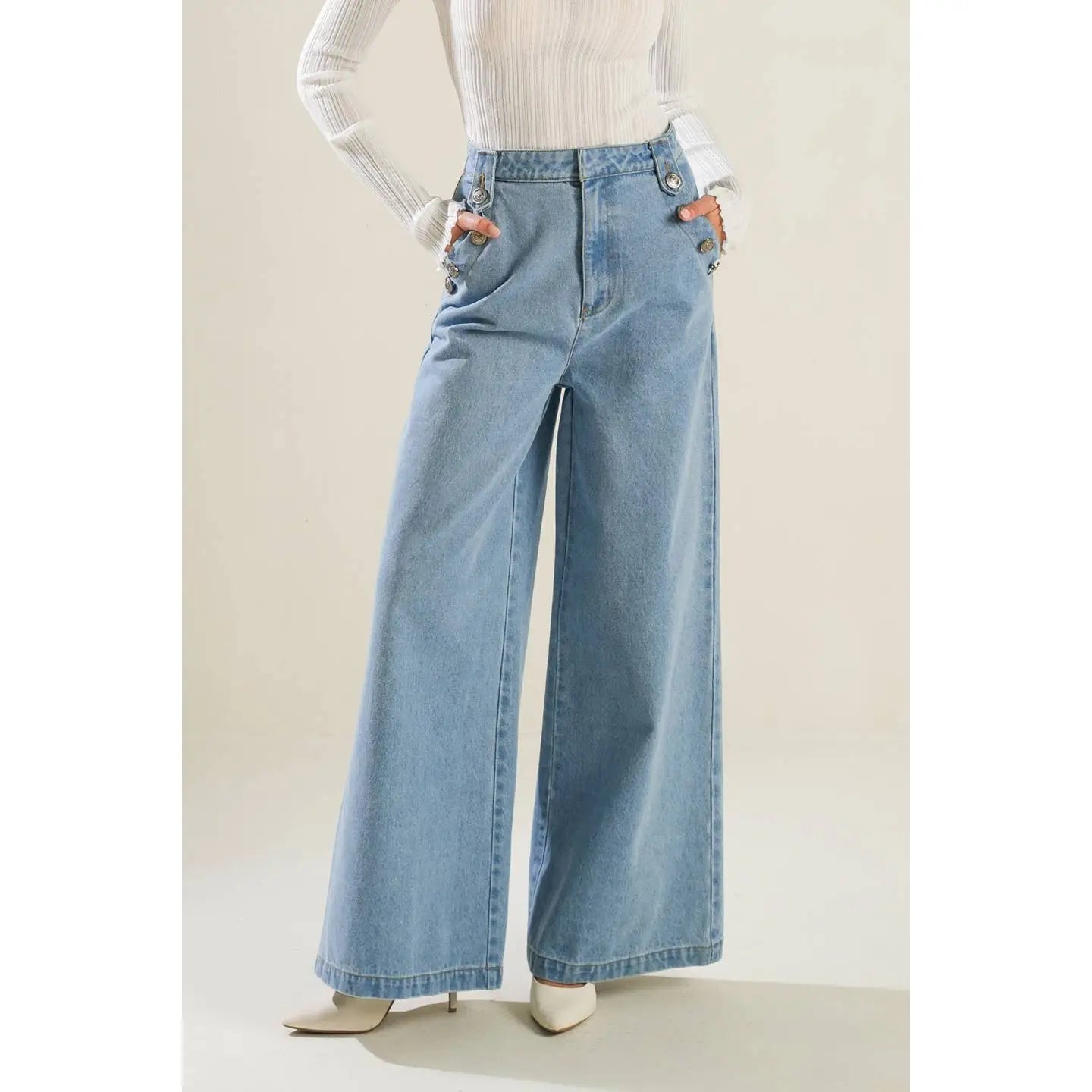 A Washed Denim Pant
