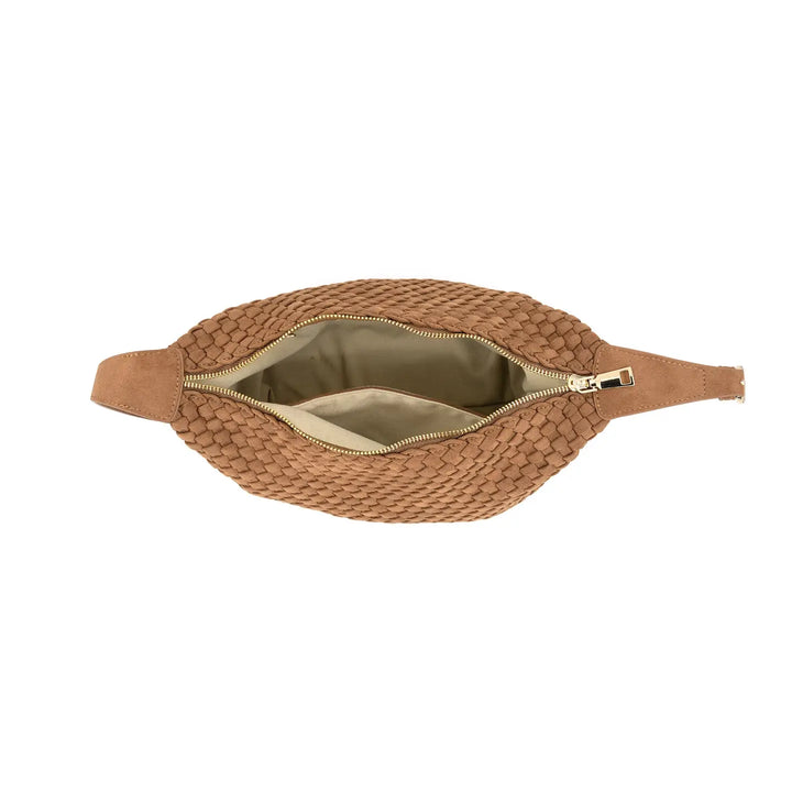 Tan Woven Adjustable Crossbody / Shoulder Bag