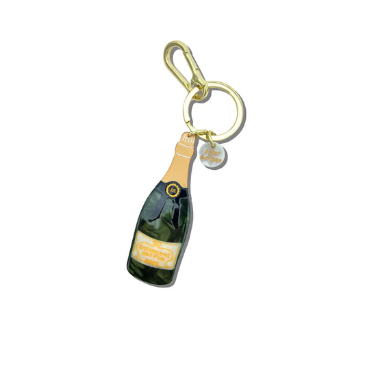 Hand-Painted Champagne Bag Charm + Keychain