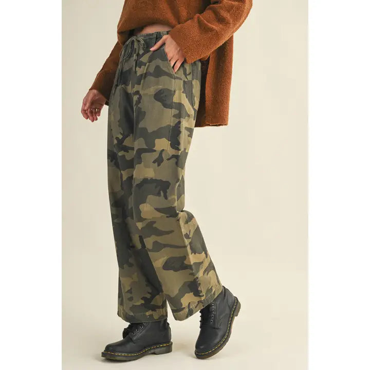 Camo Front Tie Pants