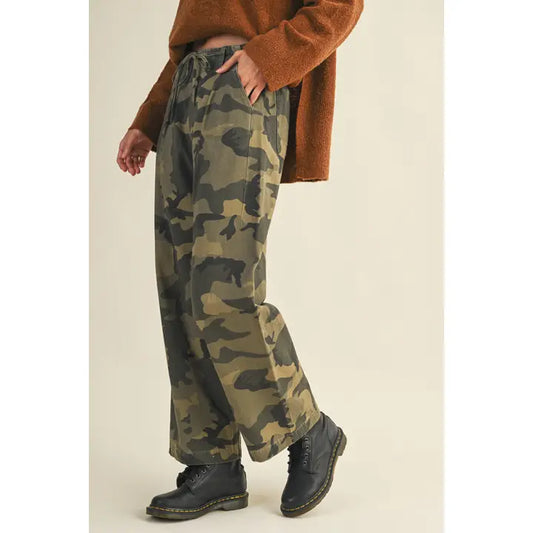 Camo Front Tie Pants