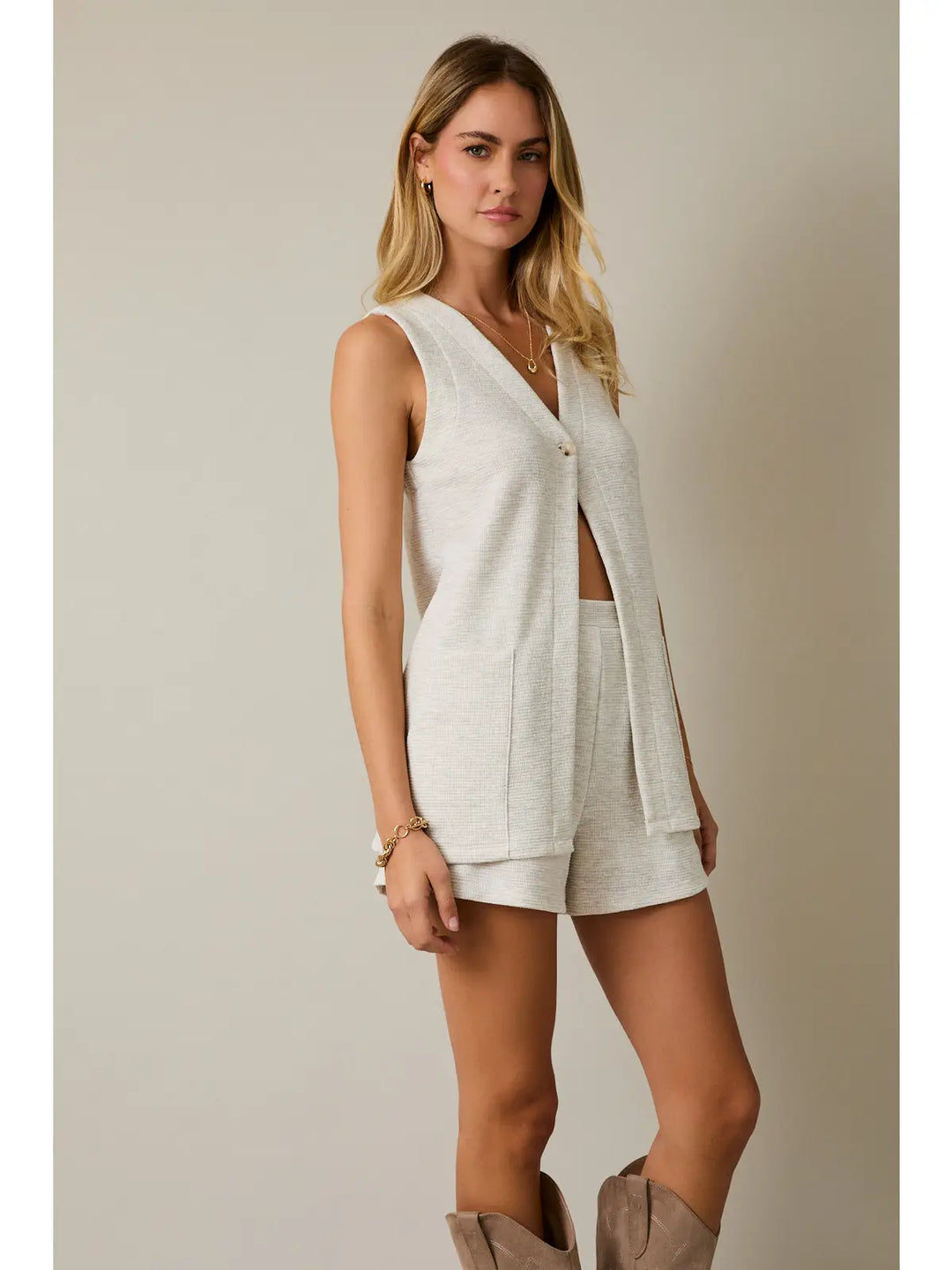 V-Neck Sleeveless Tunic Top