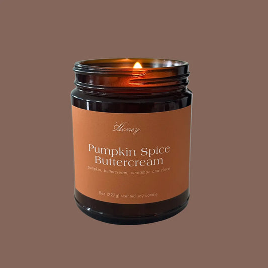 Pumpkin Spice Buttercream 8oz Wood Wick Fall Candle, Decor