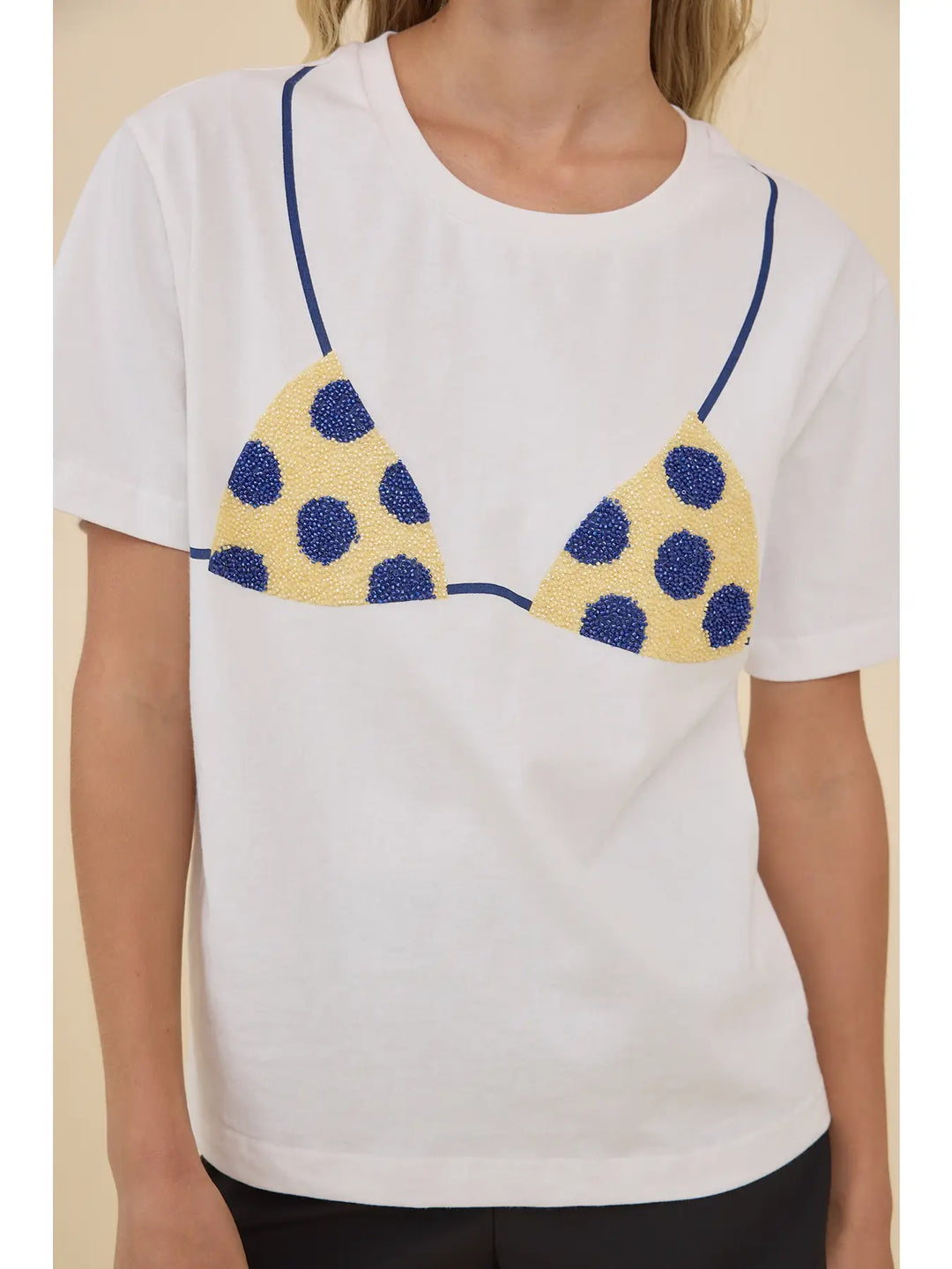 Caviar Bead Polka Dot Bra Graphic Tee