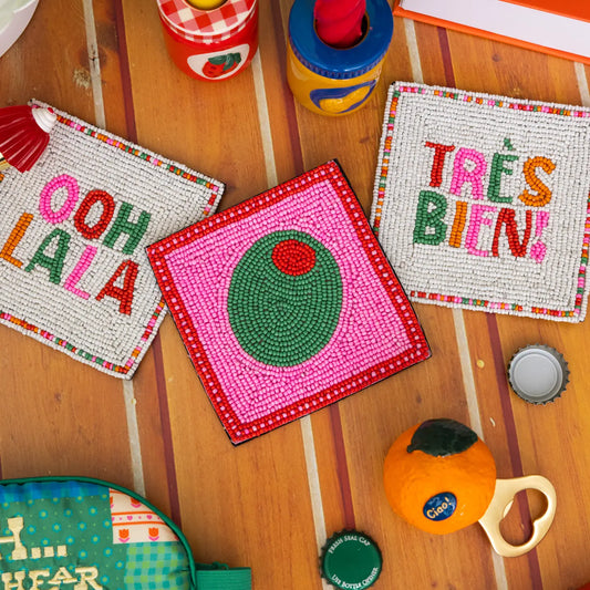 Beaded Coaster Set, Cocktail