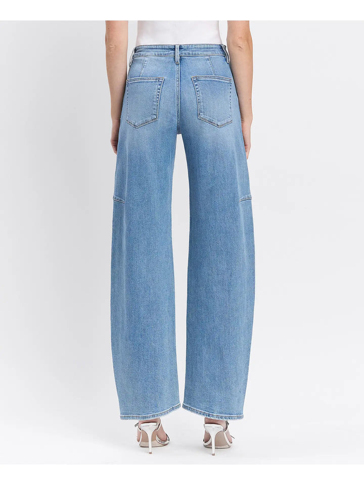 Super High Rise Full Length Wide Barrel Jeans