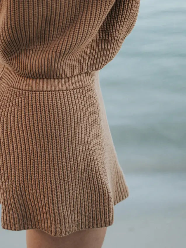Ribbed Chunky Sweater Shorts