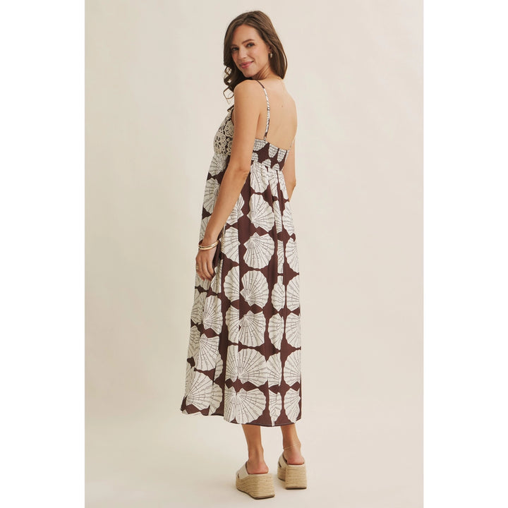 Coastal Breeze Earthy Aesthetic Seashell Midi with Crochet