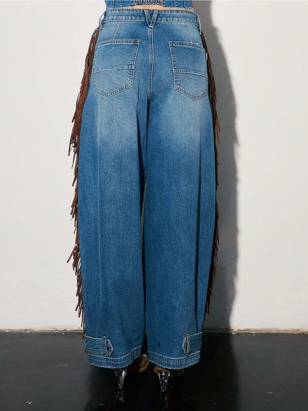 Fringe Baggy Jeans