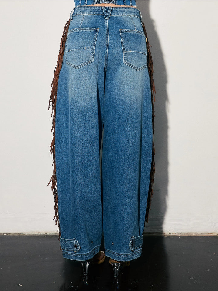 Fringe Baggy Jeans
