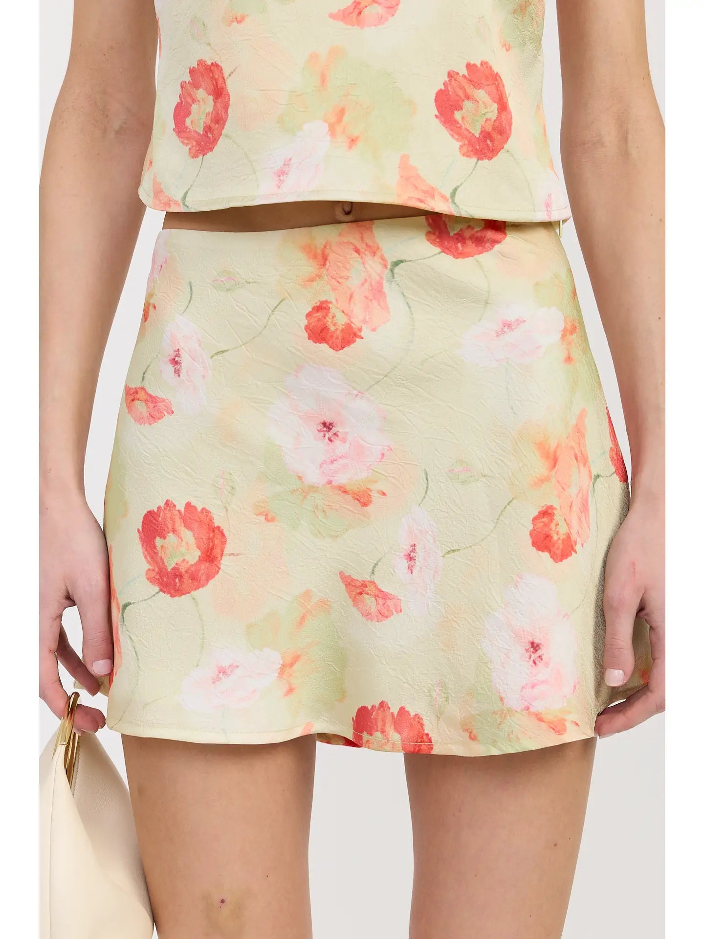 Bias Cut Mini Satin Skirt