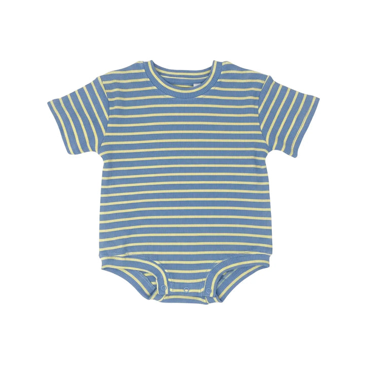 Striped Ribbed Organic Cotton Baby Romper