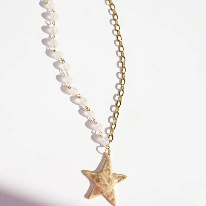 Starry Beaded Chain Necklace
