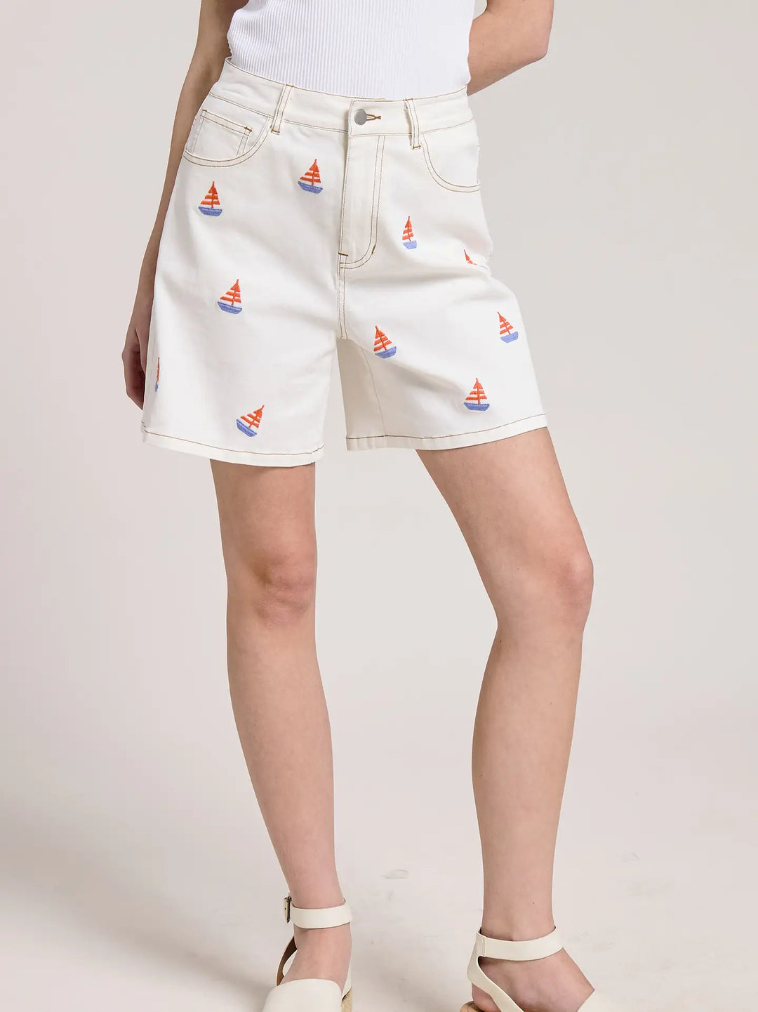 Sailboat Print Shorts