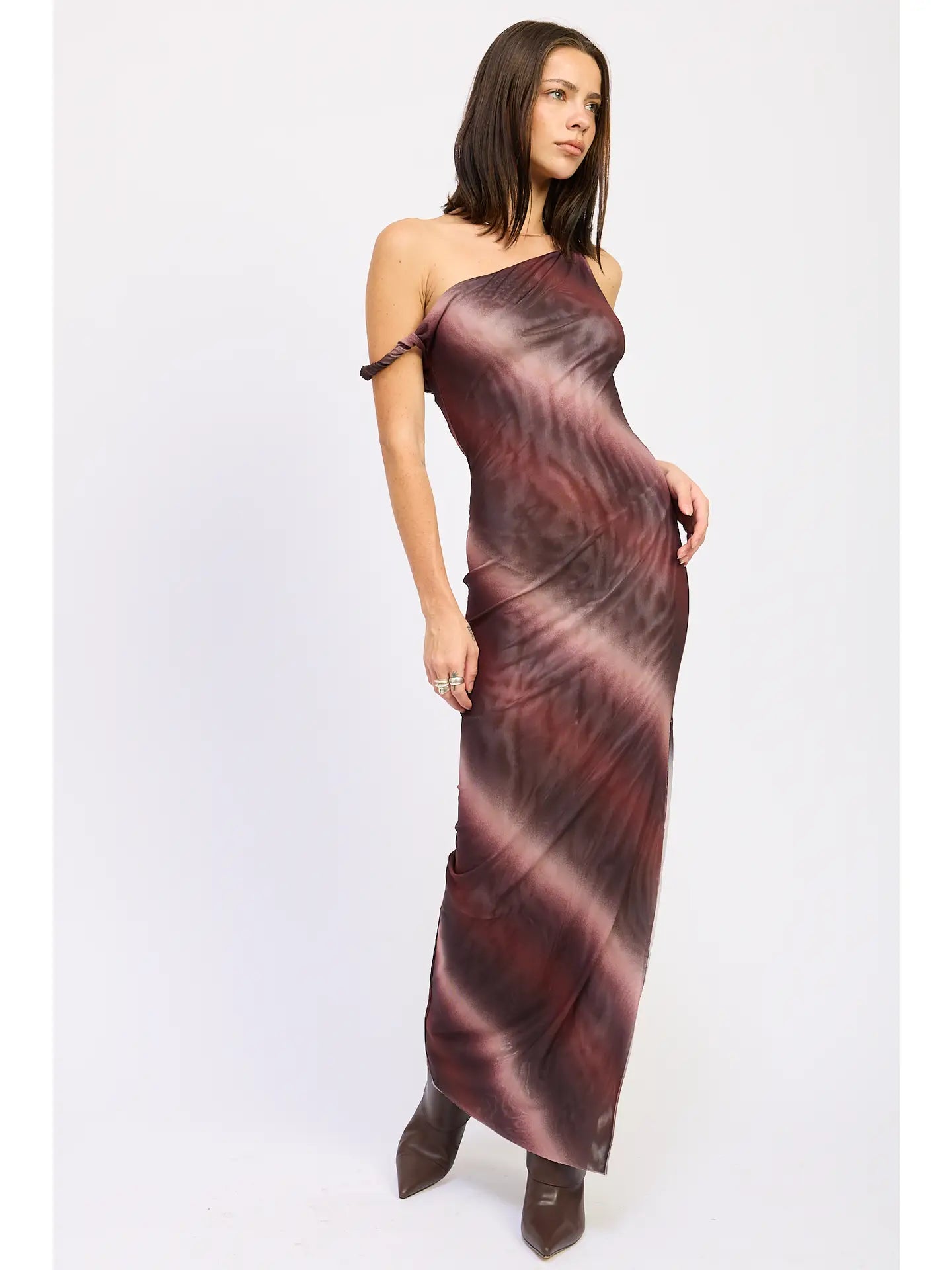 Mesh Maxi Dress with Slit