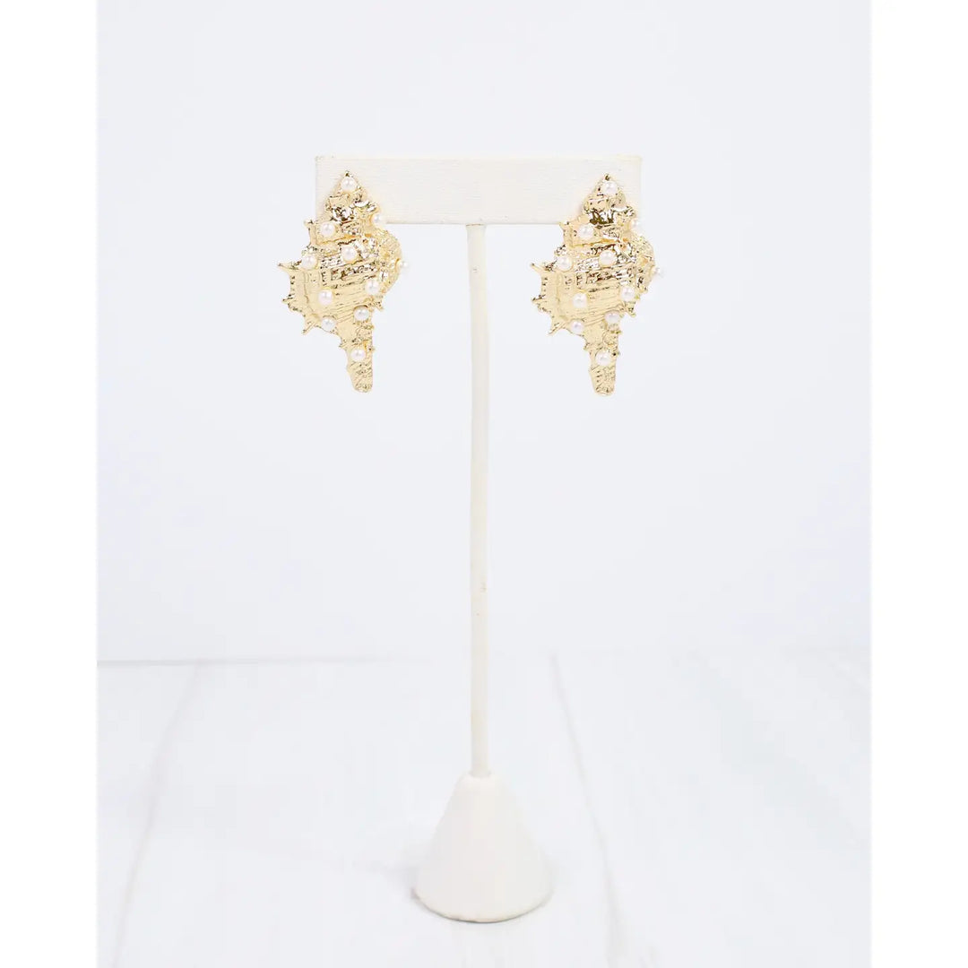 Maria Shell Post Earring Gold