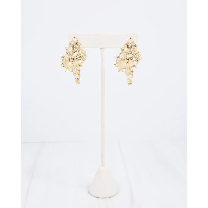 Maria Shell Post Earring Gold