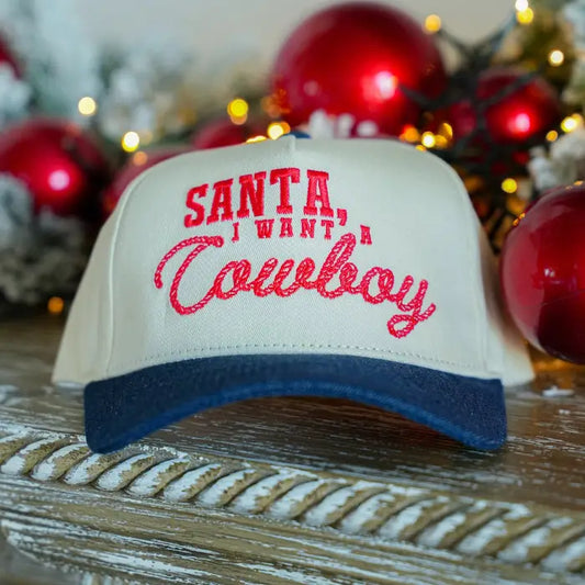Santa, I Want A Cowboy Canvas Cap