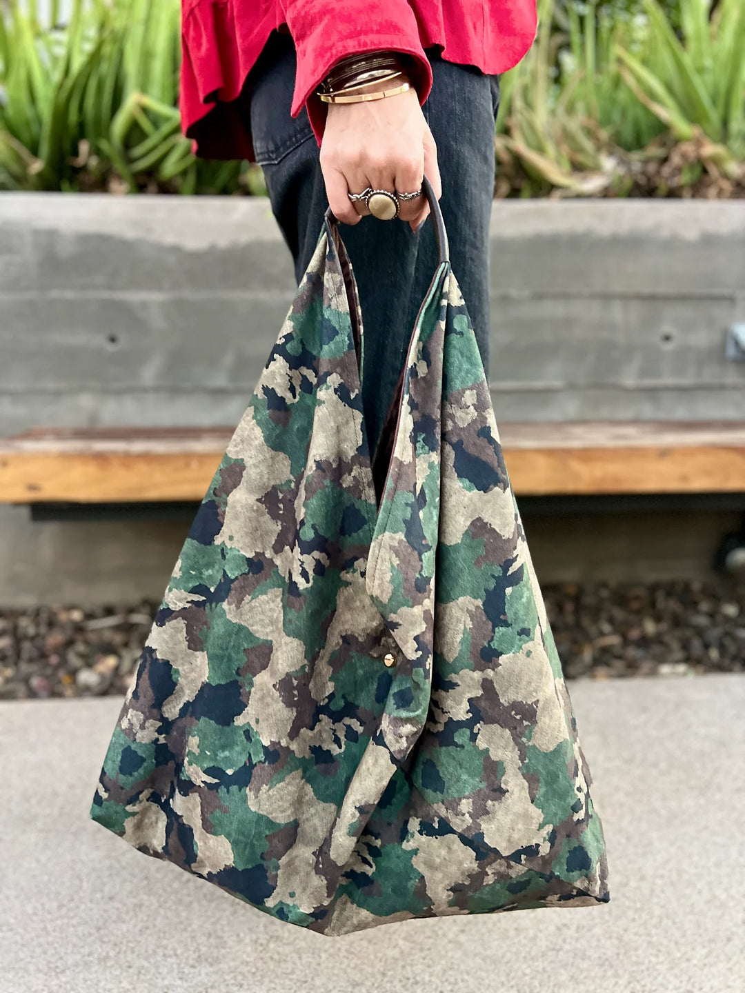 Camo Slouchy Oversized Tote Boho Bag
