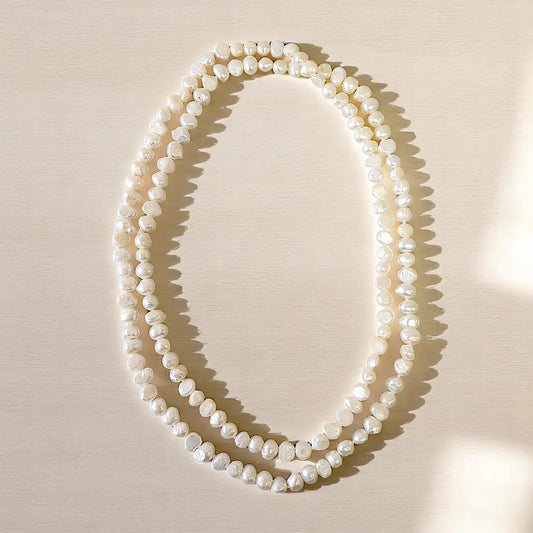 Pearl Necklace | Coastal | White | Minimal | Layer | Strand