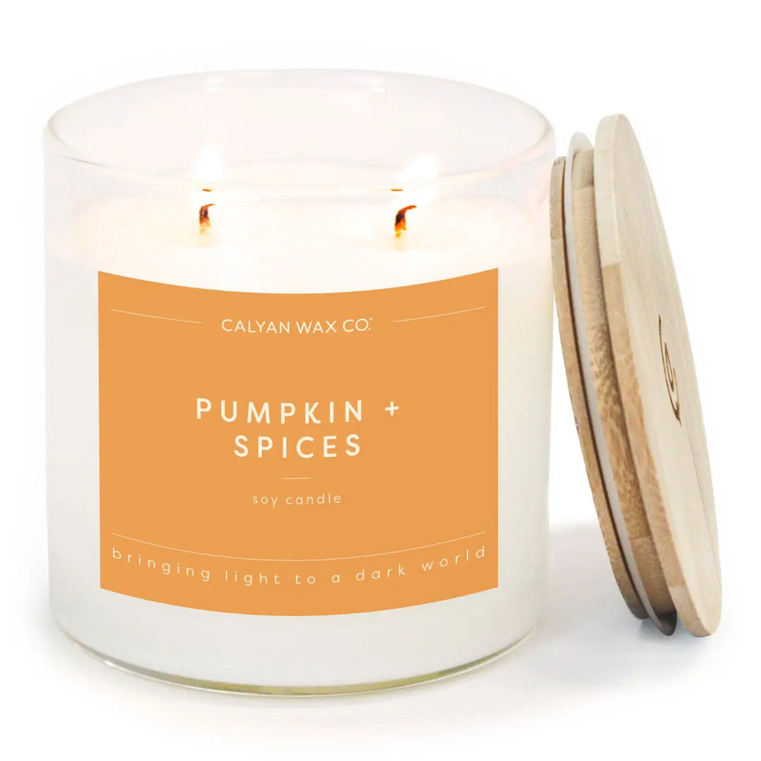 Pumpkin + Spices - Clear Glass Tumbler Soy Candle