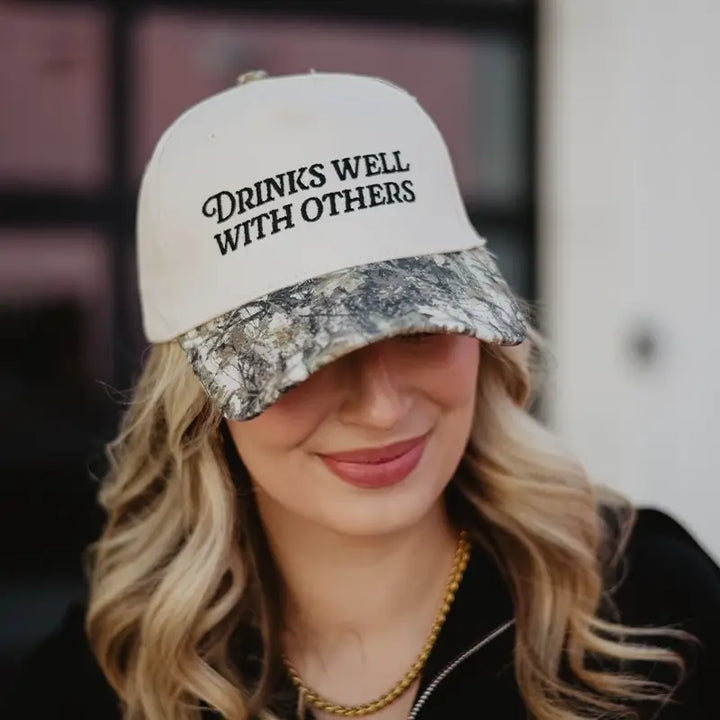 Drinks Well with Others Vintage Trucker Hat