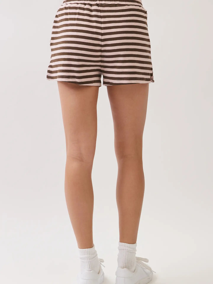 Striped Elasticized Waistband Relaxed Fit Shorts