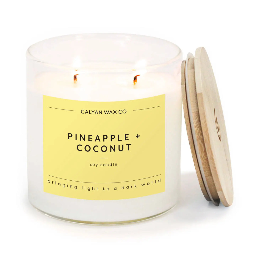 Pineapple + Coconut - Glass Tumbler Soy Candle