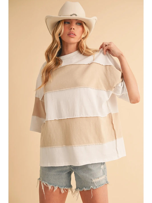Neutral Colorblock Top