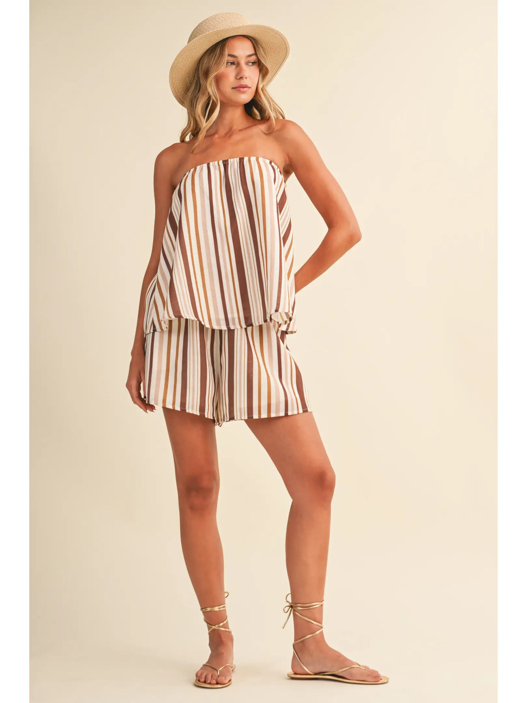 Striped Strapless Tube Top