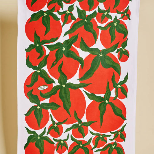 Pomodoro Tomato Red Illustration Tea Towel