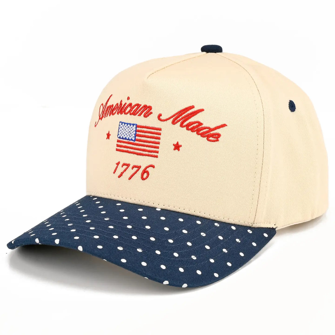 American Made 1776 Letter On Two Tone Trucker Hat
