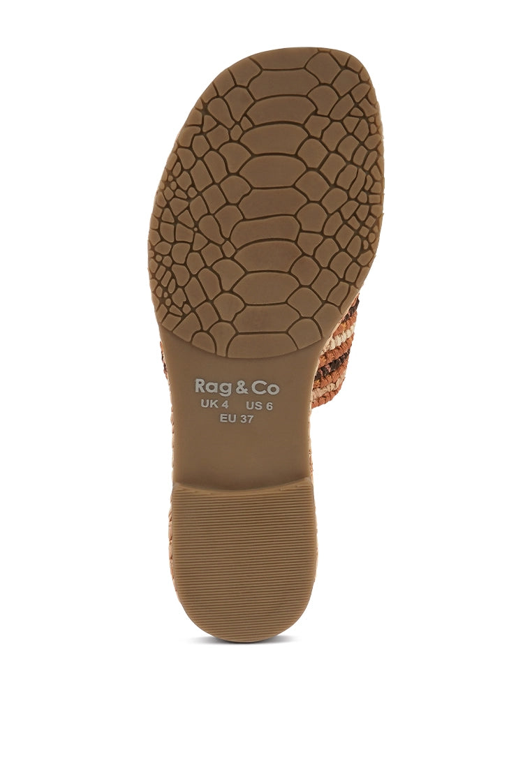 Kivah Handwoven Raffia Slip-On Flats