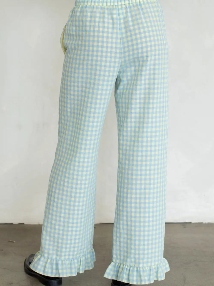 Sky/Butter Gingham Pants