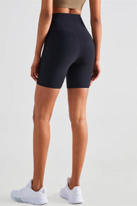 Black Ribbed Biker Shorts