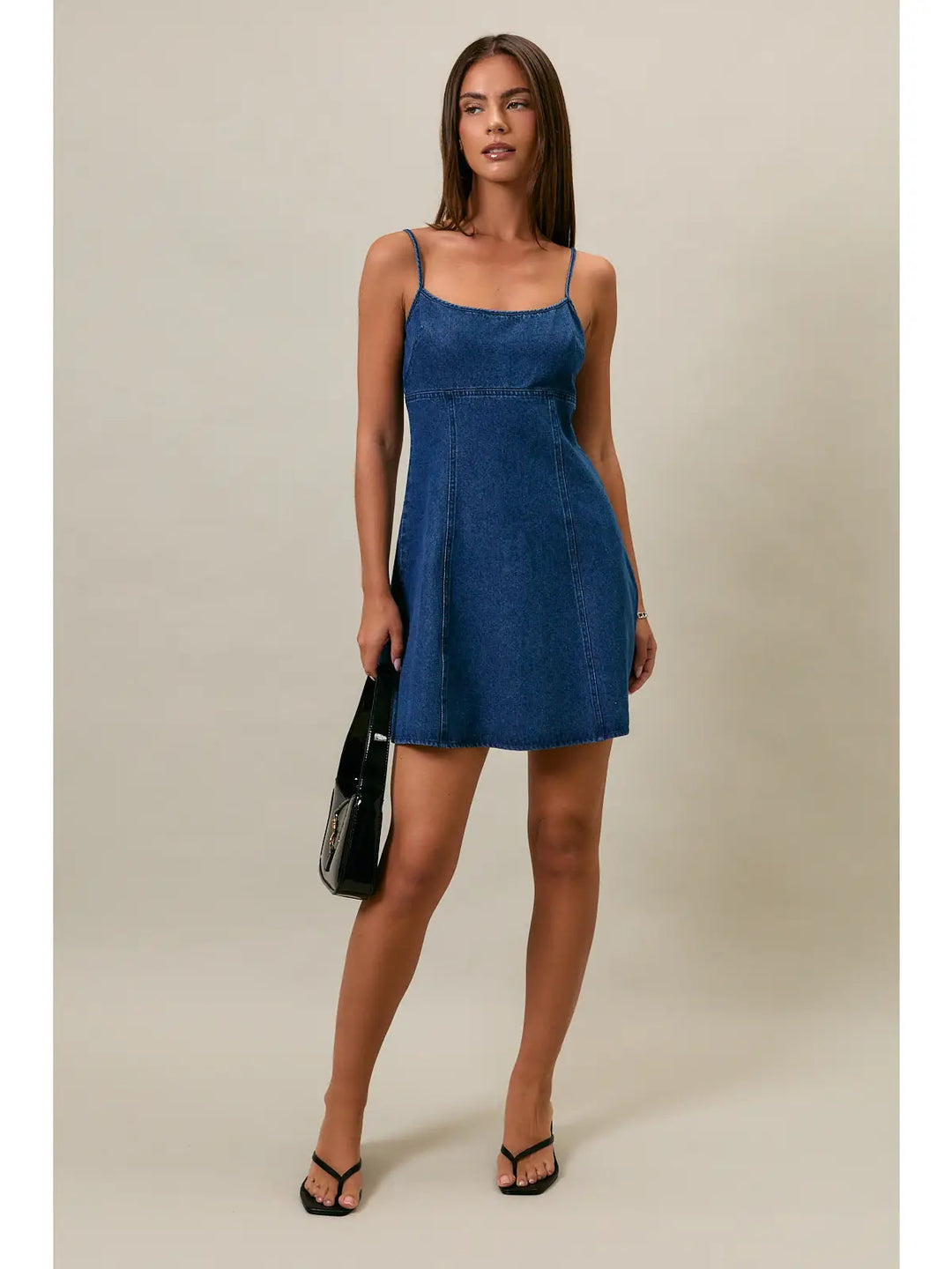 Baby Doll Spaghetti Denim Dress