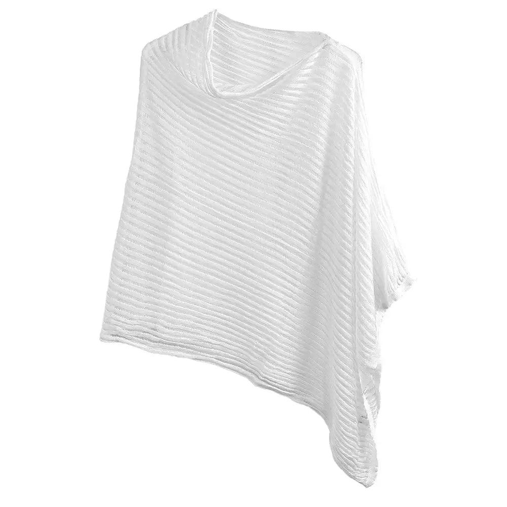 Lightweight Asymmetrical Loose Knit Poncho