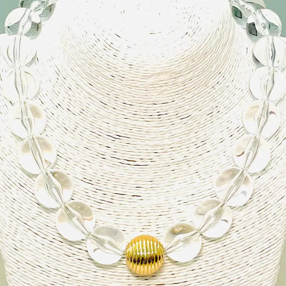 Chic - Acrylic Big Ball Necklace (Clear/Gold)