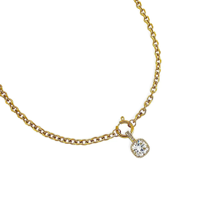 Cz Square Water Resistant Necklace