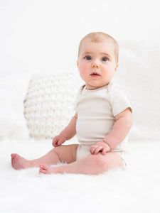 Organic Baby Short Sleeve Classic Bodysuit - Natural