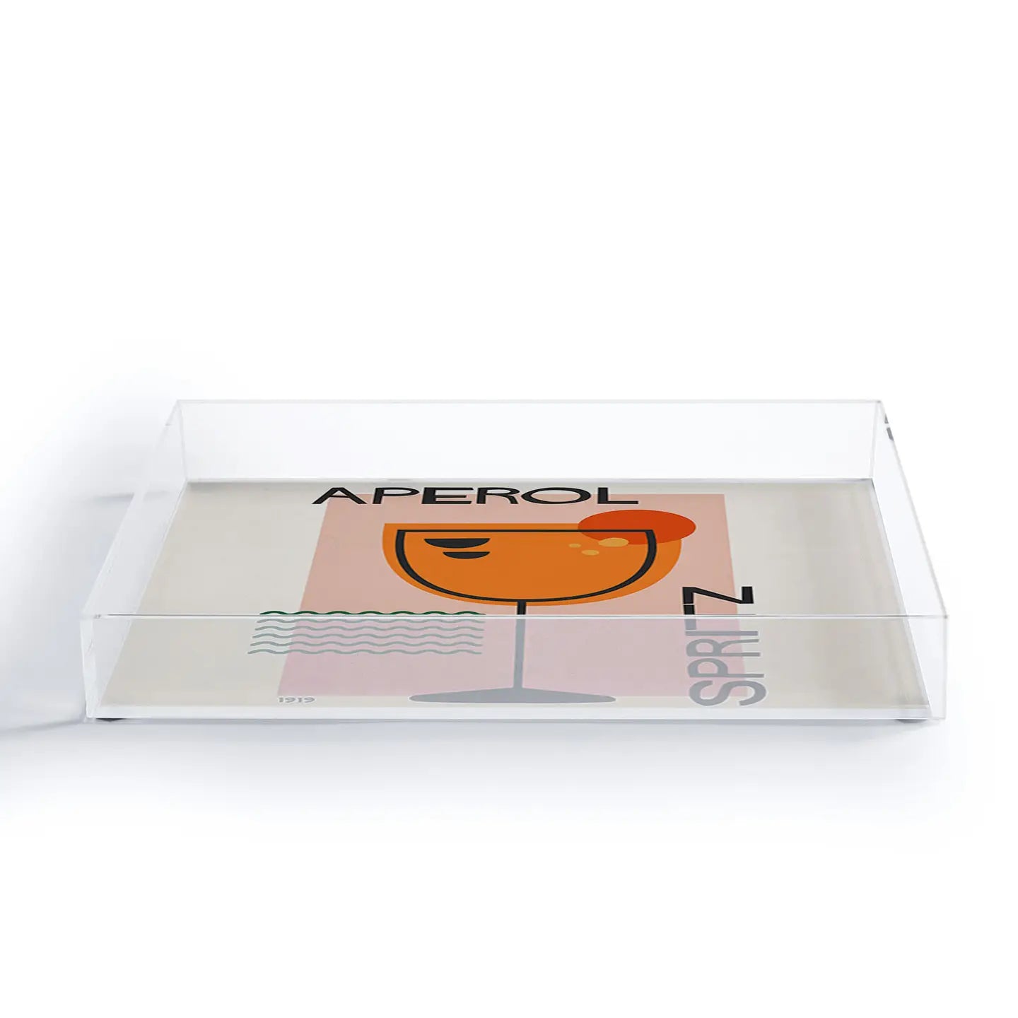 Cocoon Design Cocktail Print Aperol Spritz Acrylic Tray