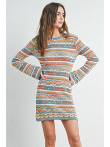 Multicolored Sweater Dress