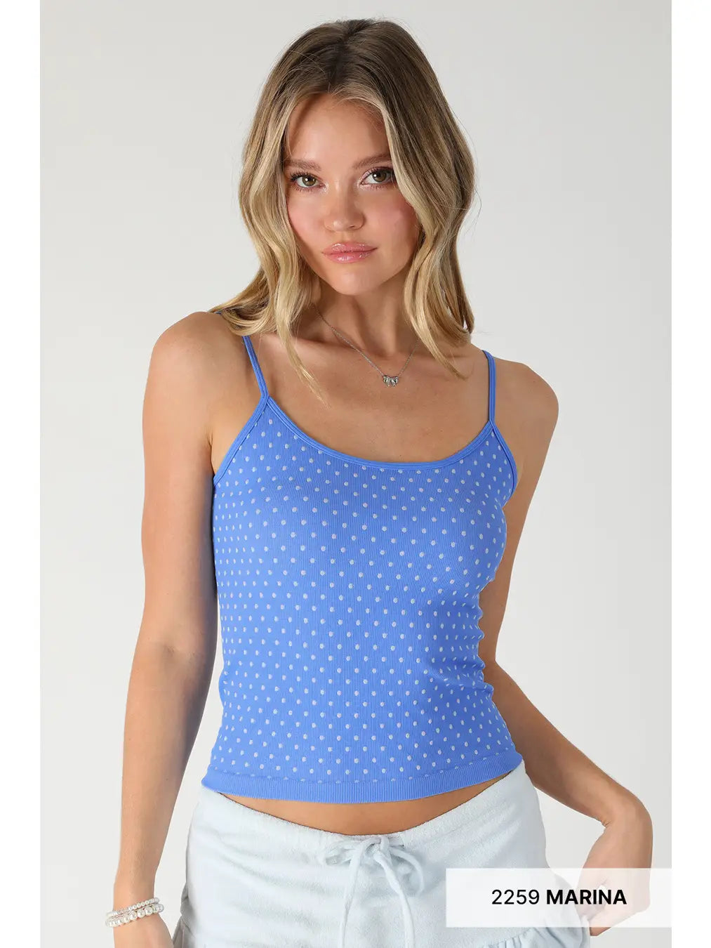 White Polka Dot Strap Cami