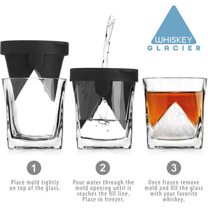 Whiskey Glass and Ice Mold Gift Set