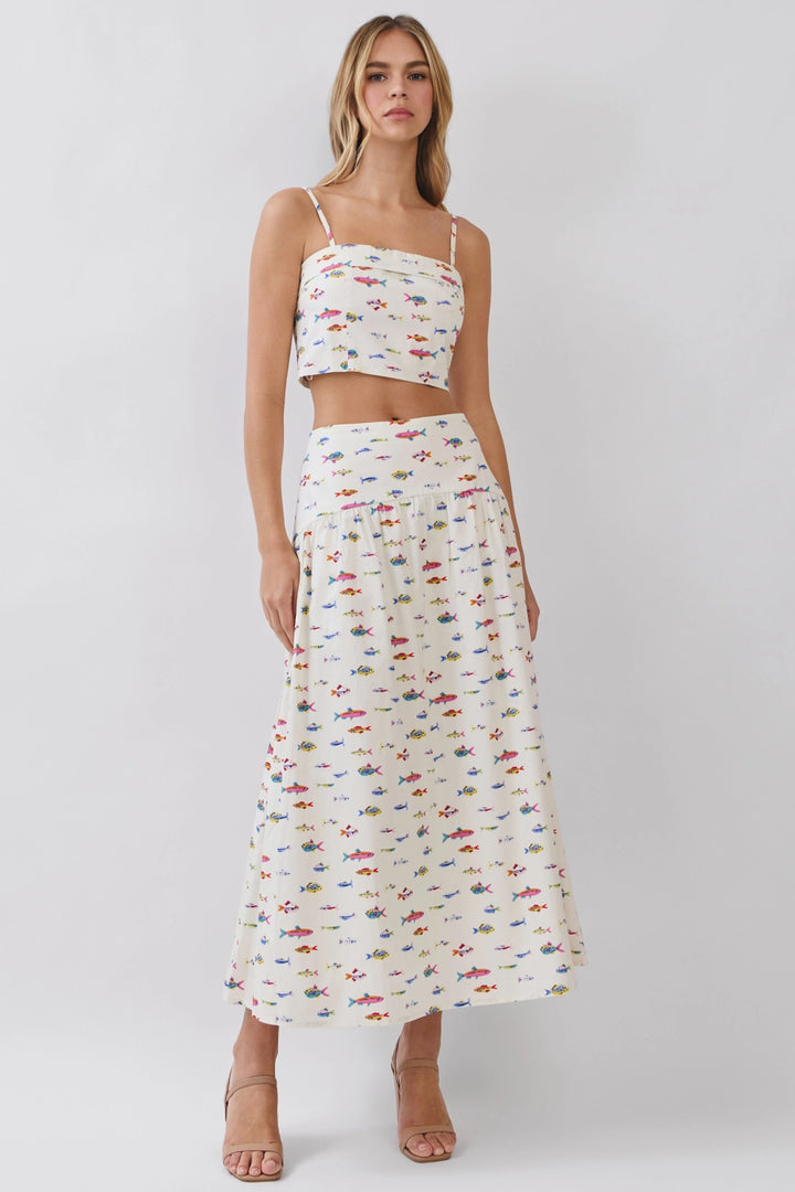 By the Shore Fish Print Cami Top