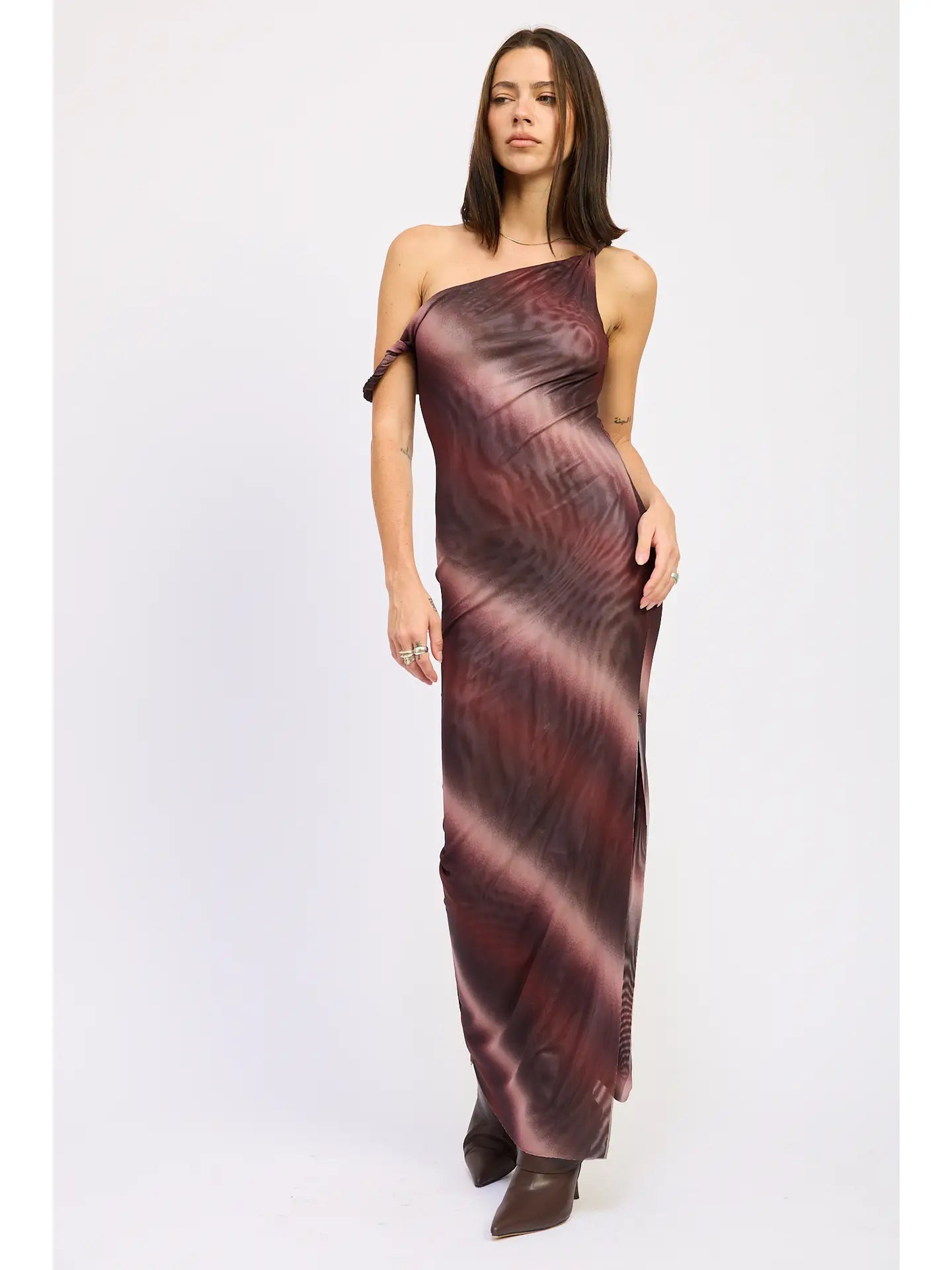 Mesh Maxi Dress with Slit